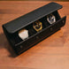 Black Saffiano Leather Watch Roll – 3 Slot