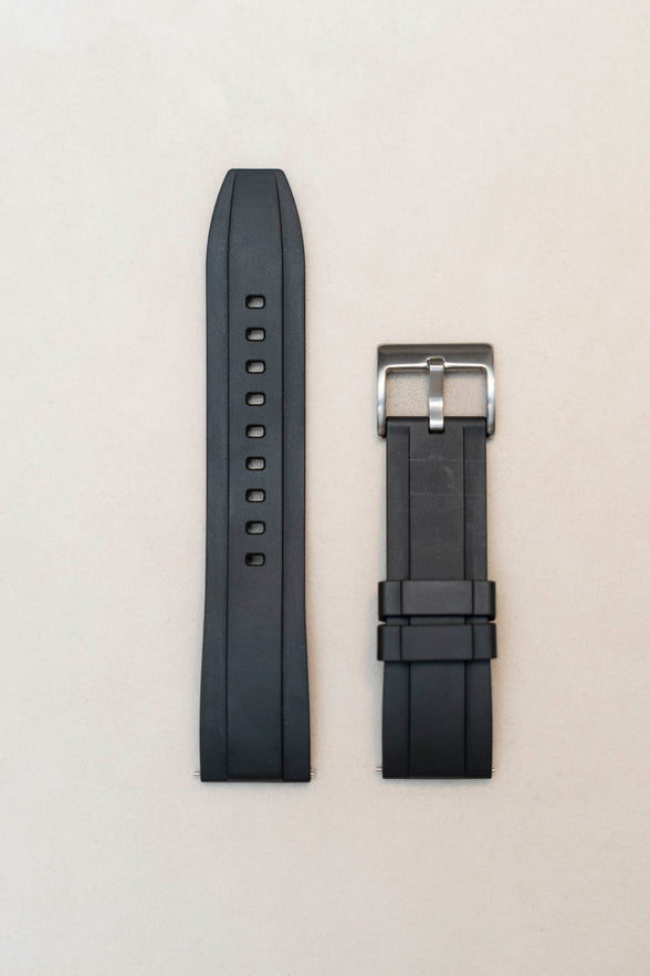 Black Rubber Dive Watch Strap